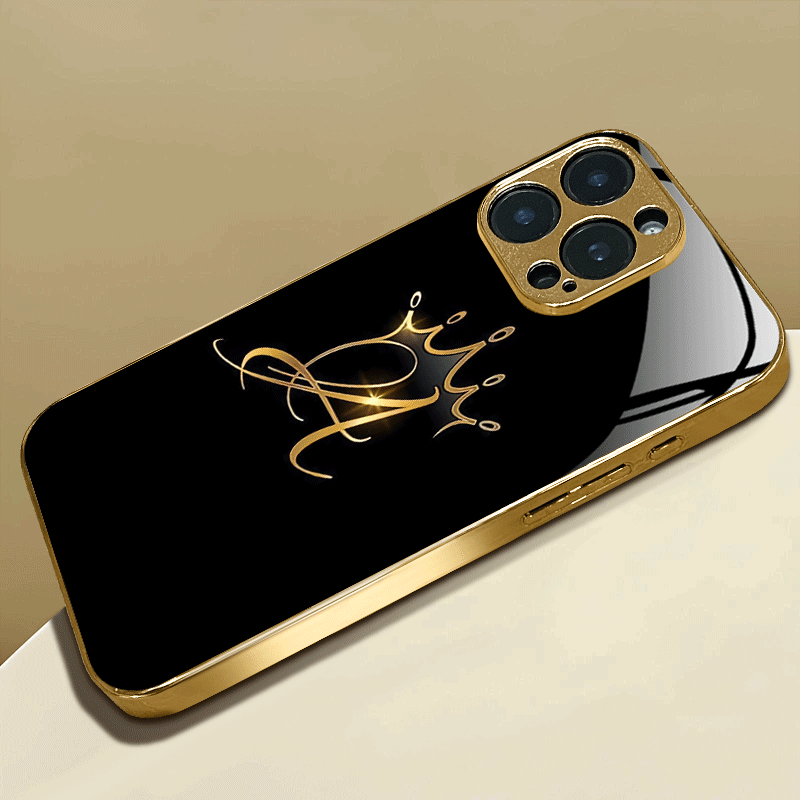 Monogram Custom Case - Edle goldene Krone mit Monogramm, Hartschale