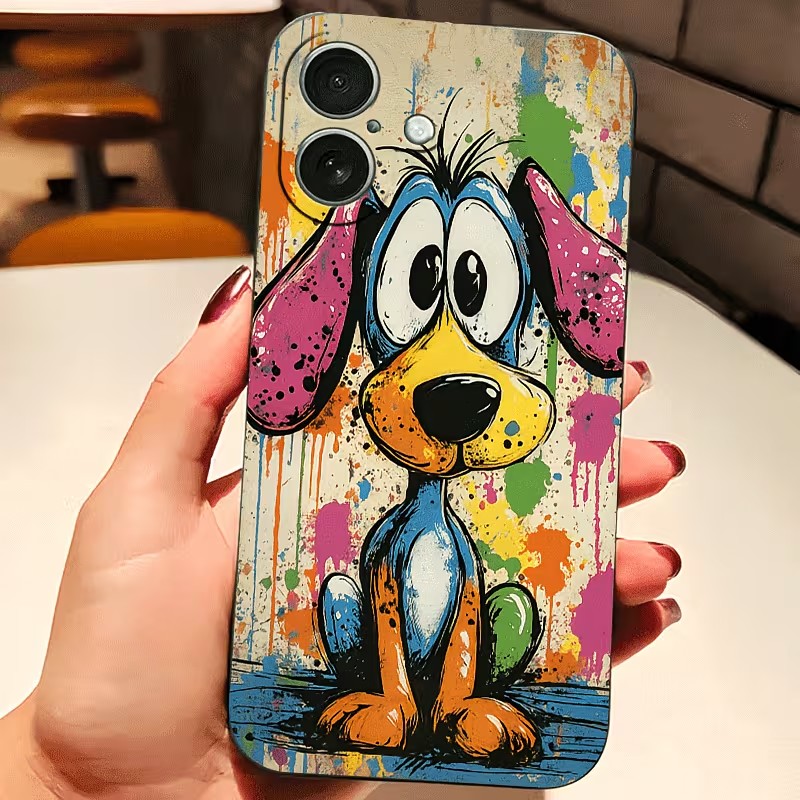 Apple Iphone 15 Pro Max - Graffiti-Farbige Welpen-TPU-Handyhülle für iPhone 17 16