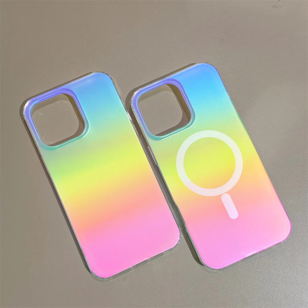 Matte Frosted Case - Mattierte Laser-Gradient-Regenbogen-Hülle für iPhone 17 16